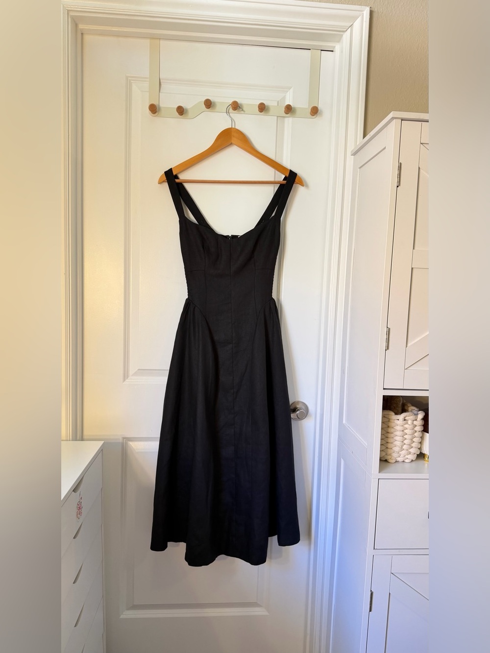 Reformation Birdie Linen Dress In Black, NEW WITHOUT TAGS, NEVER WORN, NO FLAWS. - Picture 5 of 13